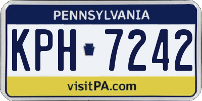 PA license plate KPH7242