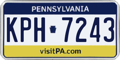 PA license plate KPH7243