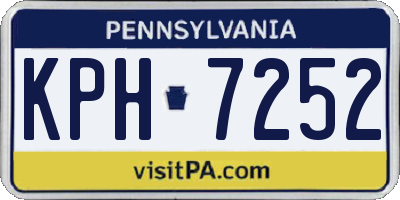 PA license plate KPH7252