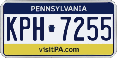 PA license plate KPH7255