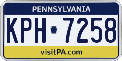 PA license plate KPH7258