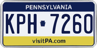 PA license plate KPH7260