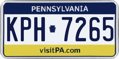 PA license plate KPH7265