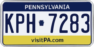 PA license plate KPH7283
