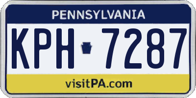PA license plate KPH7287