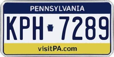 PA license plate KPH7289