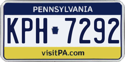 PA license plate KPH7292
