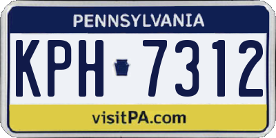 PA license plate KPH7312