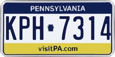 PA license plate KPH7314