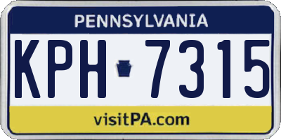 PA license plate KPH7315