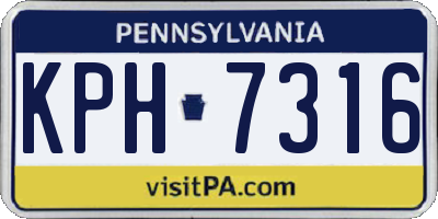PA license plate KPH7316