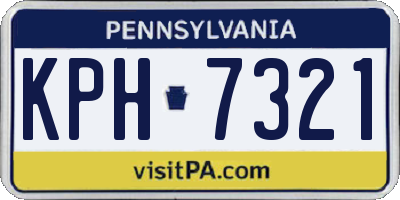 PA license plate KPH7321