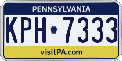 PA license plate KPH7333