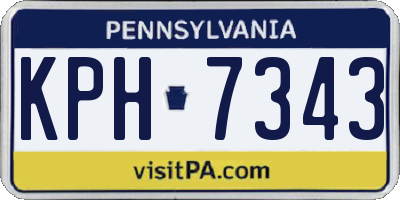 PA license plate KPH7343