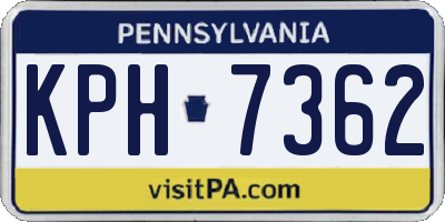 PA license plate KPH7362