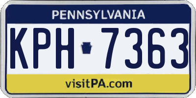 PA license plate KPH7363