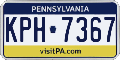 PA license plate KPH7367