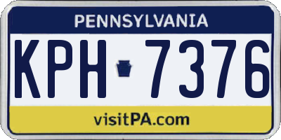 PA license plate KPH7376