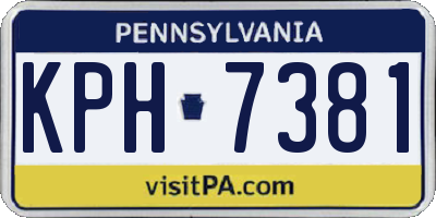PA license plate KPH7381