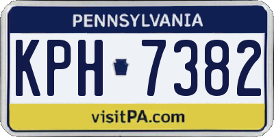 PA license plate KPH7382