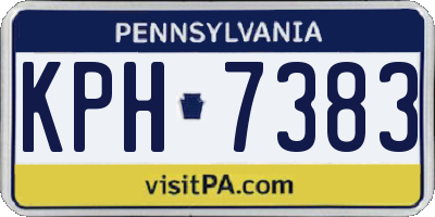 PA license plate KPH7383
