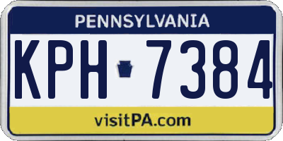 PA license plate KPH7384