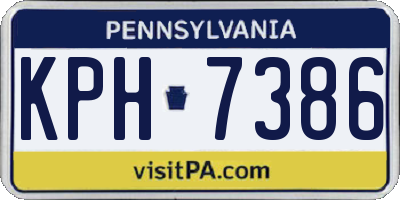 PA license plate KPH7386