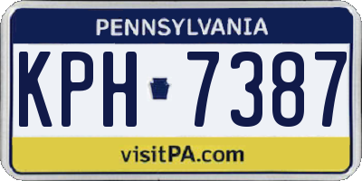 PA license plate KPH7387