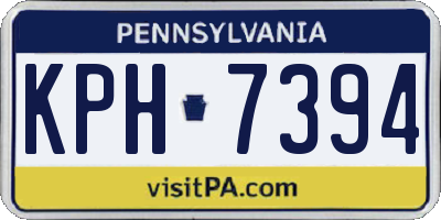 PA license plate KPH7394