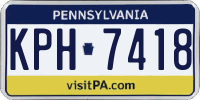 PA license plate KPH7418