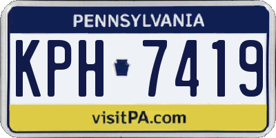 PA license plate KPH7419
