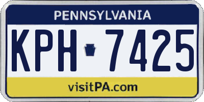 PA license plate KPH7425