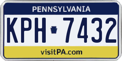 PA license plate KPH7432