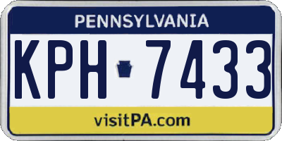 PA license plate KPH7433