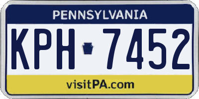 PA license plate KPH7452