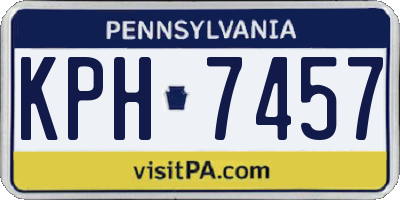 PA license plate KPH7457