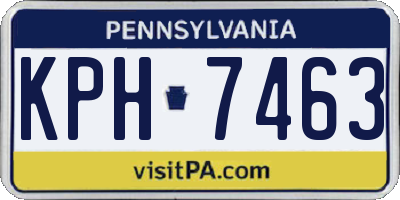 PA license plate KPH7463