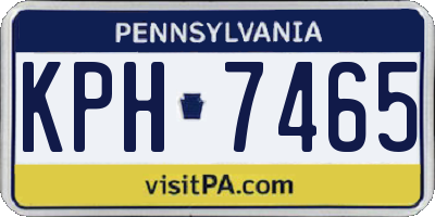 PA license plate KPH7465