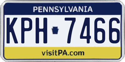 PA license plate KPH7466