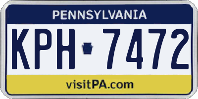 PA license plate KPH7472