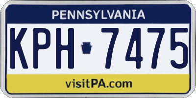 PA license plate KPH7475