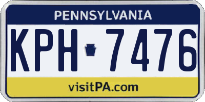 PA license plate KPH7476