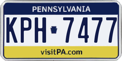 PA license plate KPH7477
