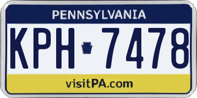 PA license plate KPH7478