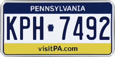 PA license plate KPH7492