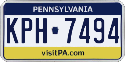 PA license plate KPH7494