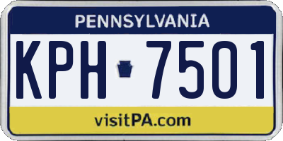 PA license plate KPH7501