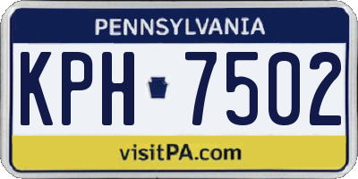 PA license plate KPH7502