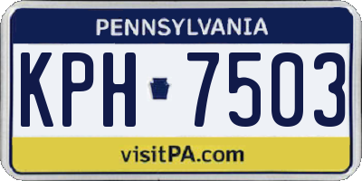 PA license plate KPH7503