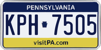 PA license plate KPH7505